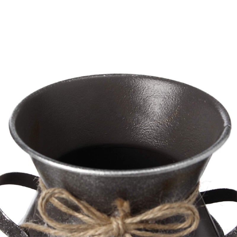 HIDERLYS 7.5" High Rustic Decorative Vase with Greetings and Rope Design, Metal Milk Can Country Jug for Living Room, Bedroom, Kitchen(Family) - Image 4